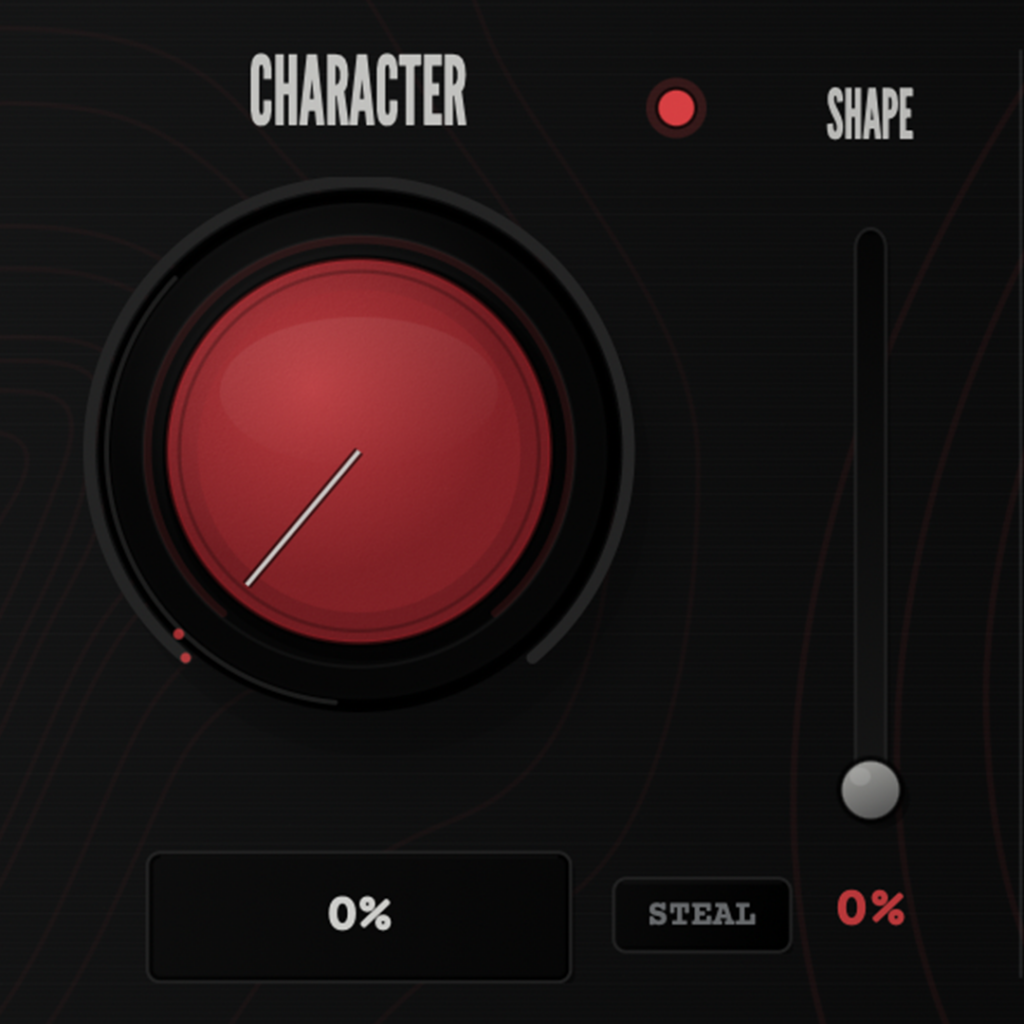 Panoramic Character module showing harmonic texture and shape controls.