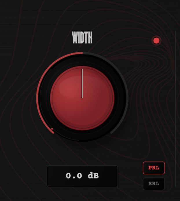 Panoramic Width module showing stereo width control and routing options.